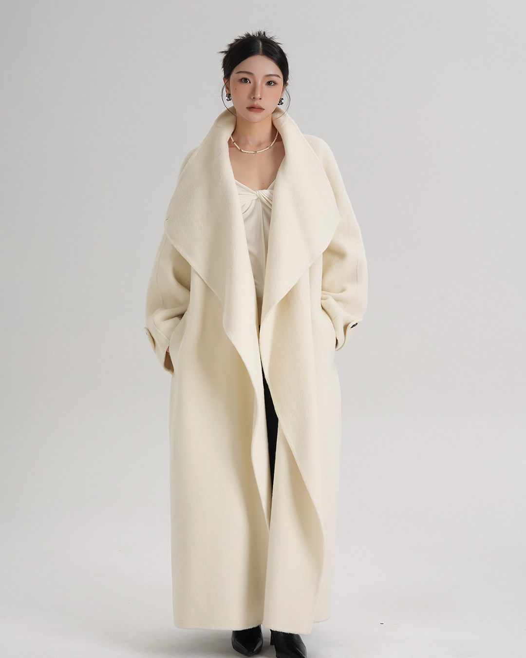 Tie Waist Wool Coat SRS0362