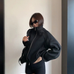 Rib-Knit Switch Zip-Up Blouson YLS1056