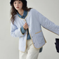 Wave Quilting Collarless Jacket AMU0045