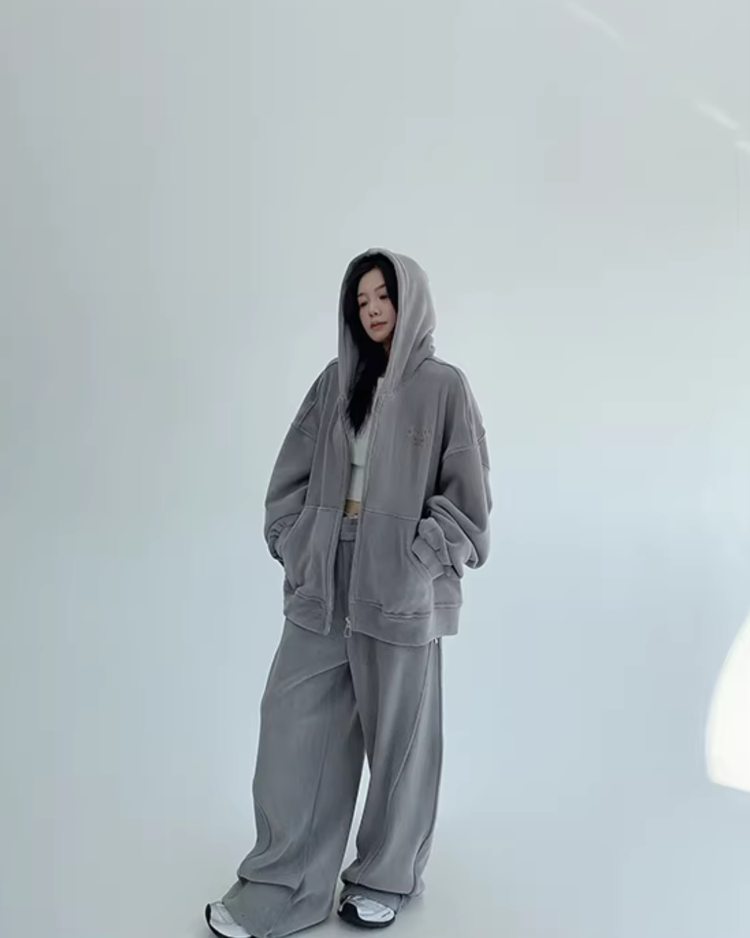 Fleece Zip-Up Hoodie / Fleece Wide Pants YLS1016