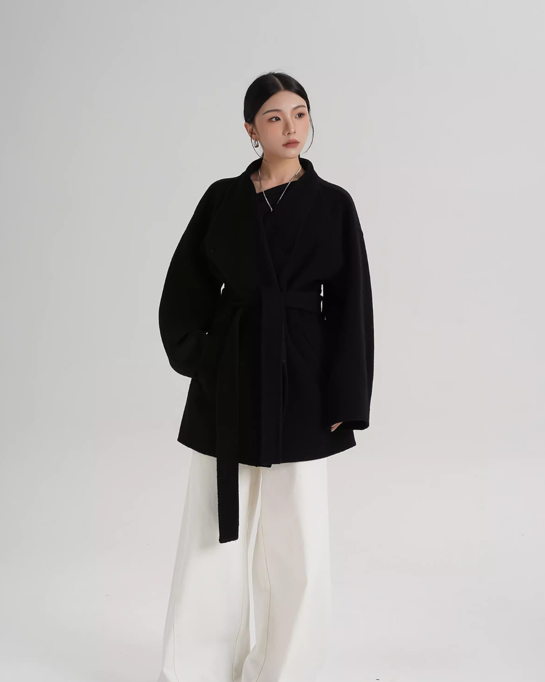 Stand Collar Mid-Length Coat SRS0355