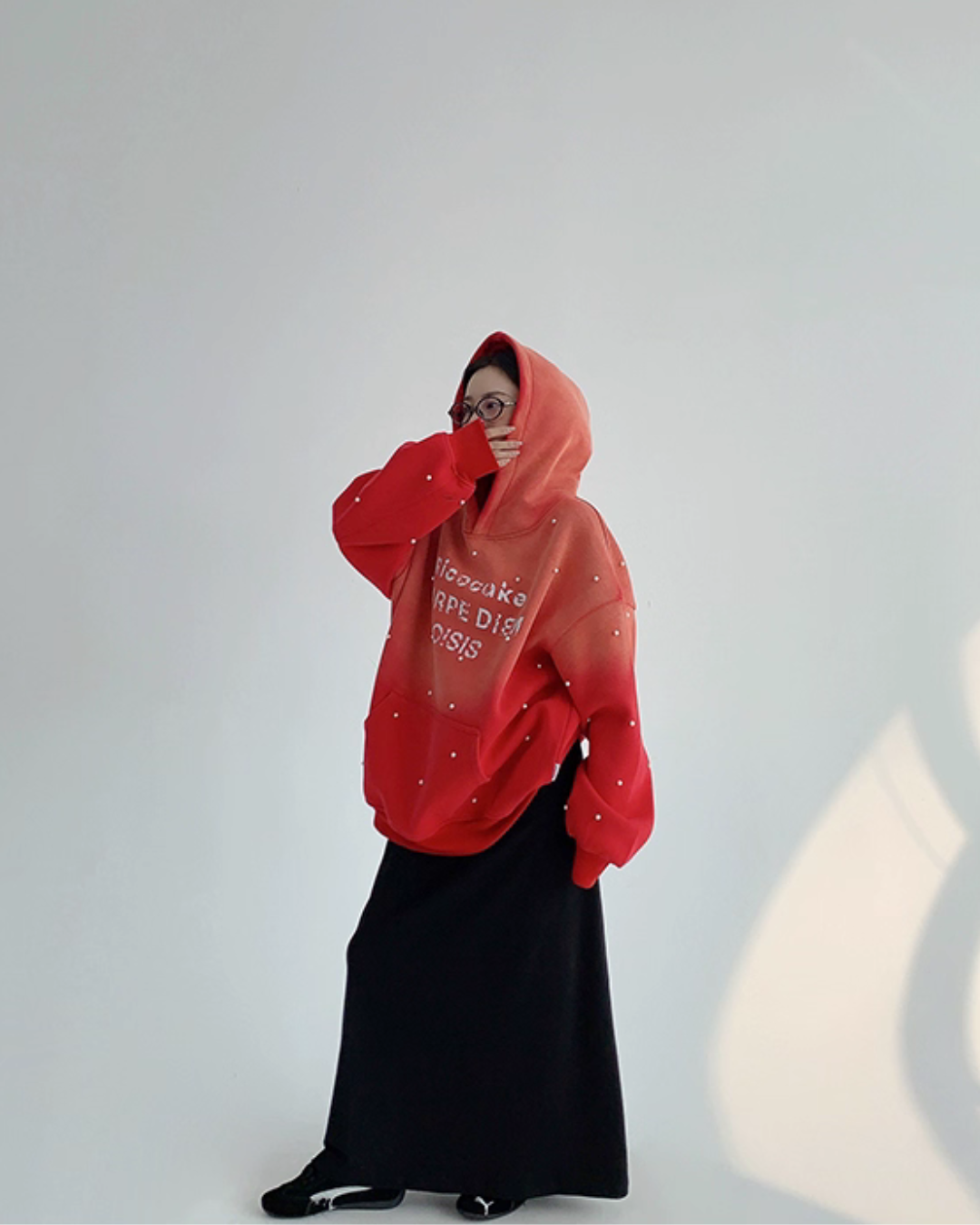 Gradient Studded Sweatshirt Hoodie YLS0987