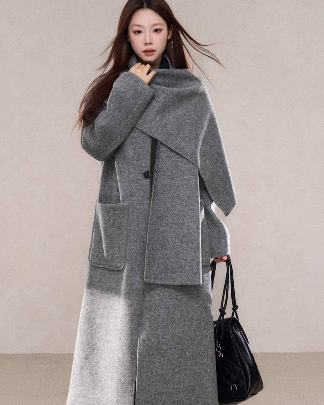 Scarf Collar Wool Coat WDB0004