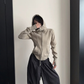 High-Neck Hooded Zip-Up Hoodie YLS1057