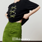 Ribbon Print T-Shirt / A-Line Mini Skirt LLA0486