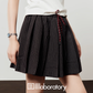 Round Knit Top / Striped A-Line Mini Skirt LLA0550