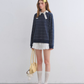 Button Lace Collar Striped Top ASG0085