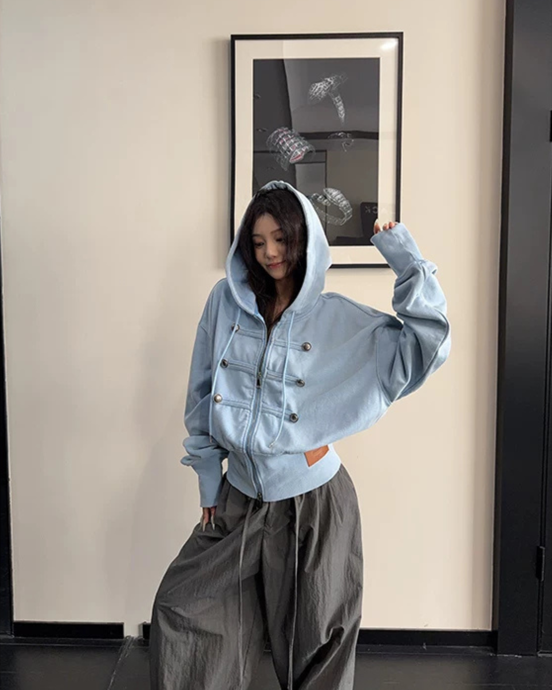 Napoleon-Style Zip-Up Hoodie YLS1071