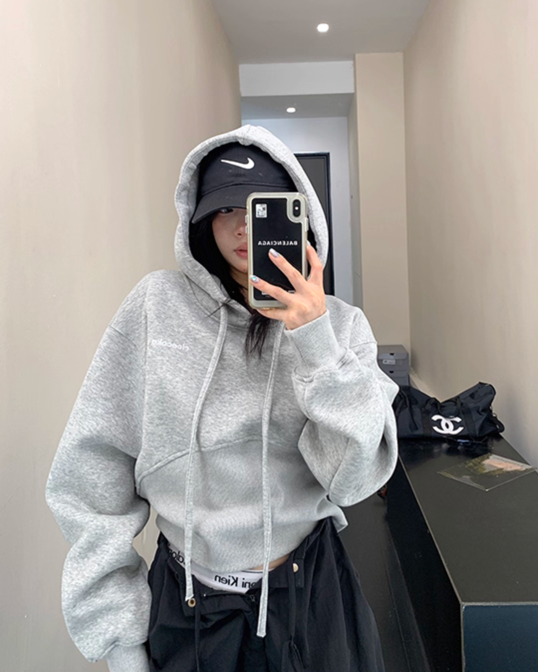 Vintage Short Hood Sweatshirt YLS0915