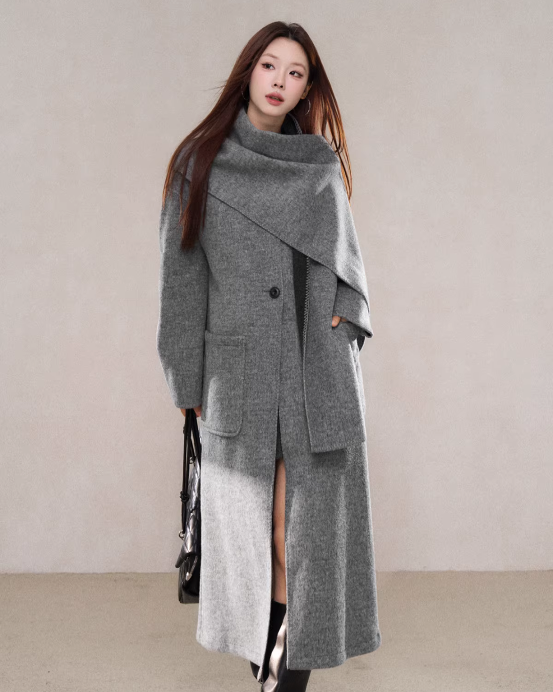 Scarf Collar Wool Coat WDB0004