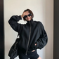 Rib-Knit Switch Zip-Up Blouson YLS1056
