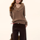 Fur Collar Cable Knit Top ASG0077
