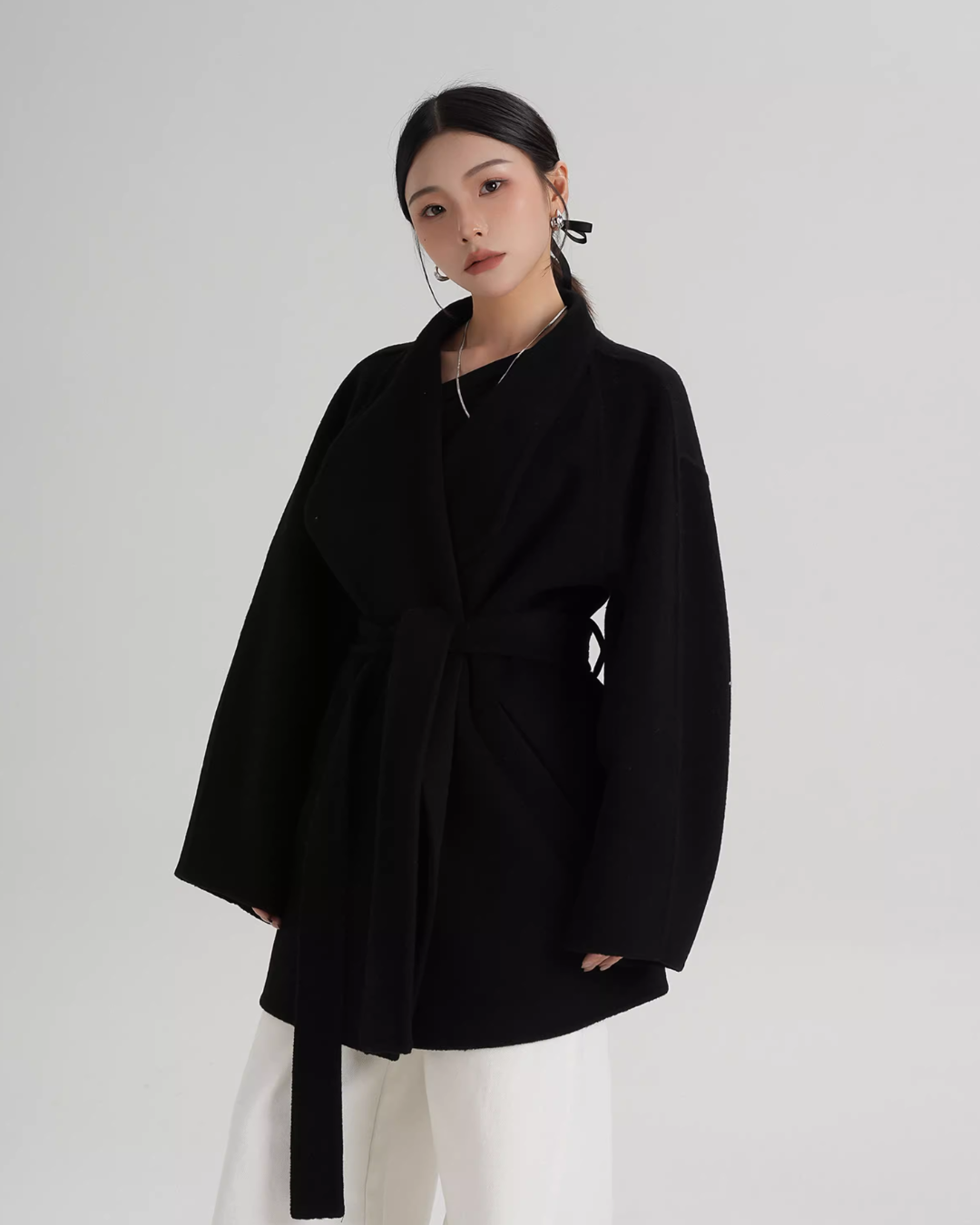 Mid Length Belted Wool Coat SRS0363