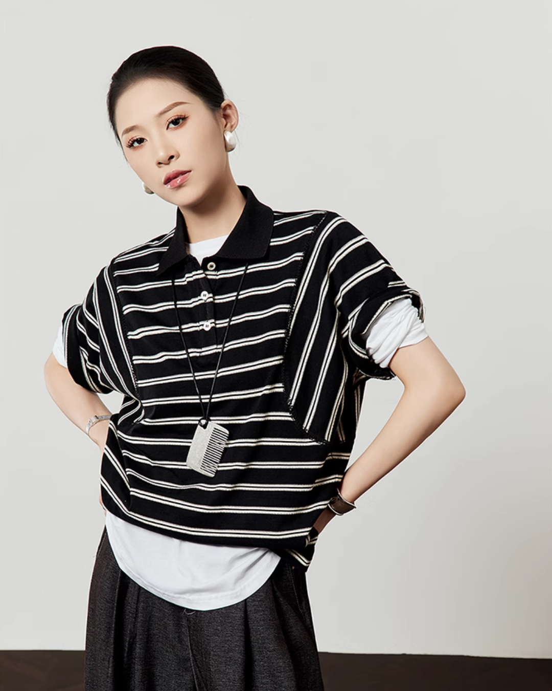 Border Pattern Polo Shirt LLA0474