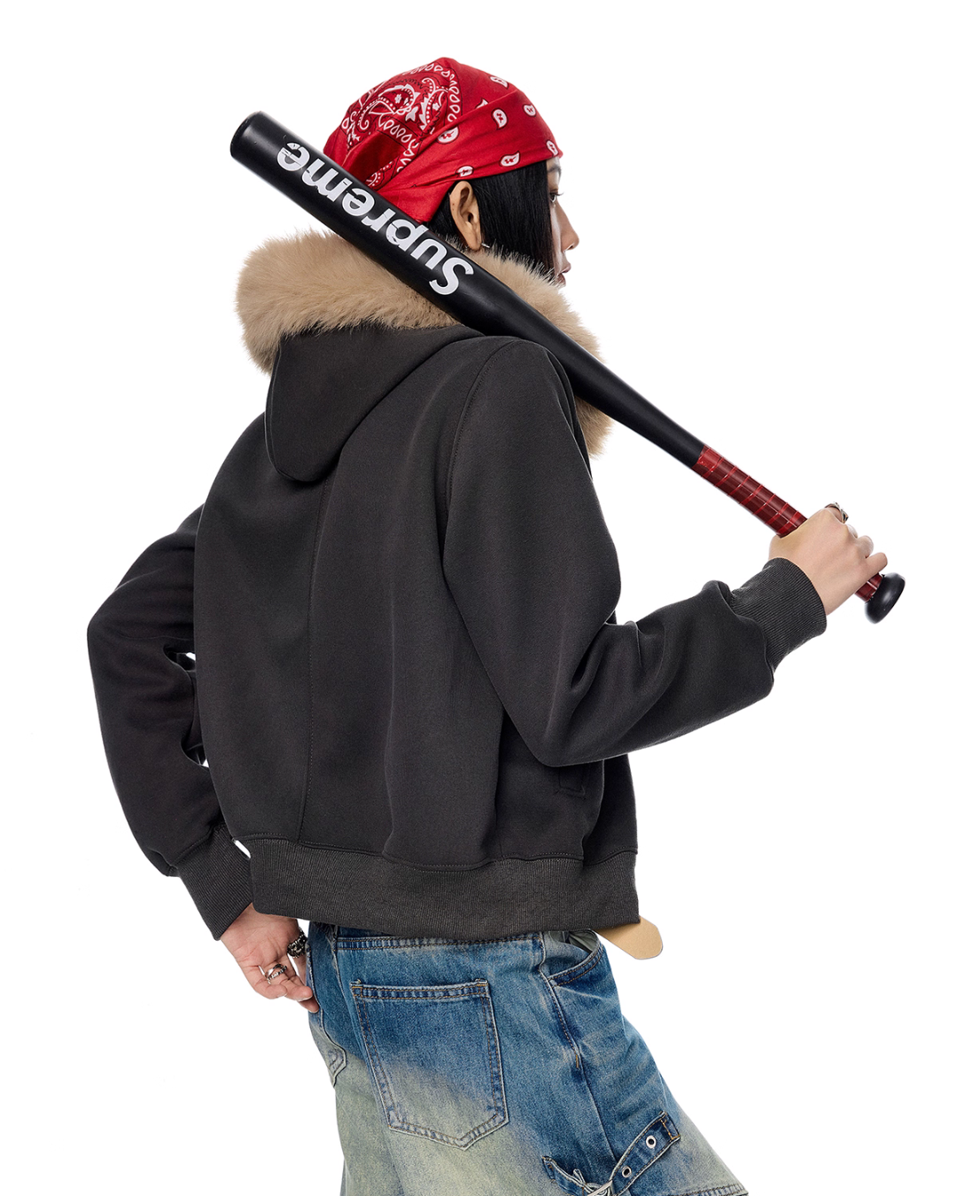 Fur Hood Zip Hoodie ICM0093
