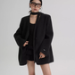 Collarless Wool Coat with Choker SRS0393