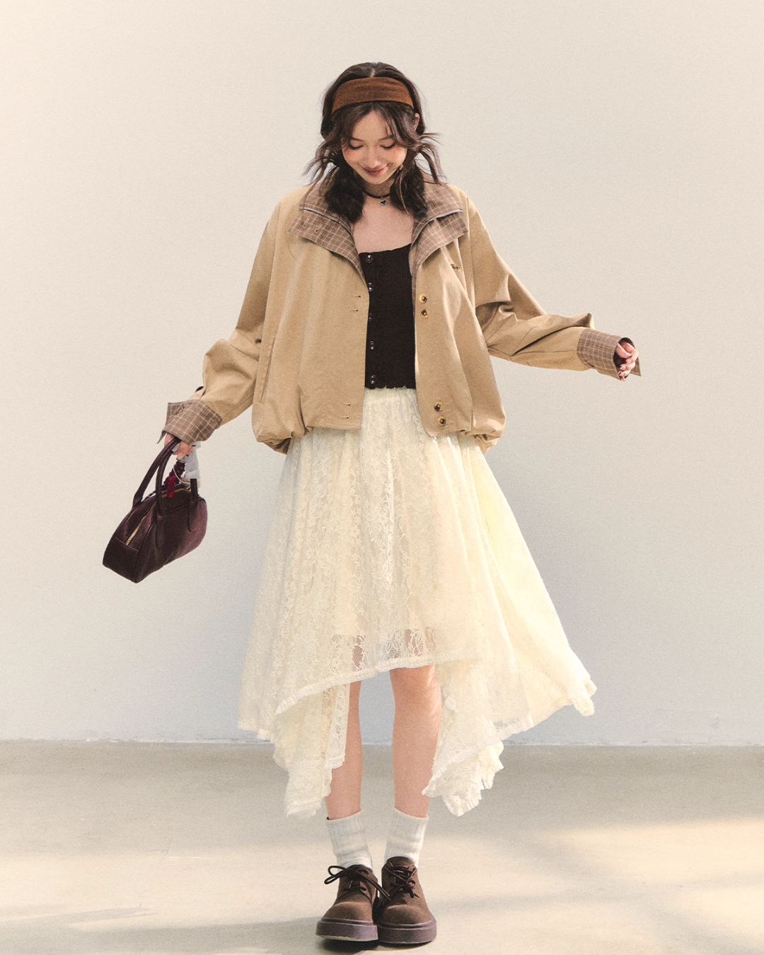 Retro Casual Khaki Jacket / Long-Sleeve Top ASG0052