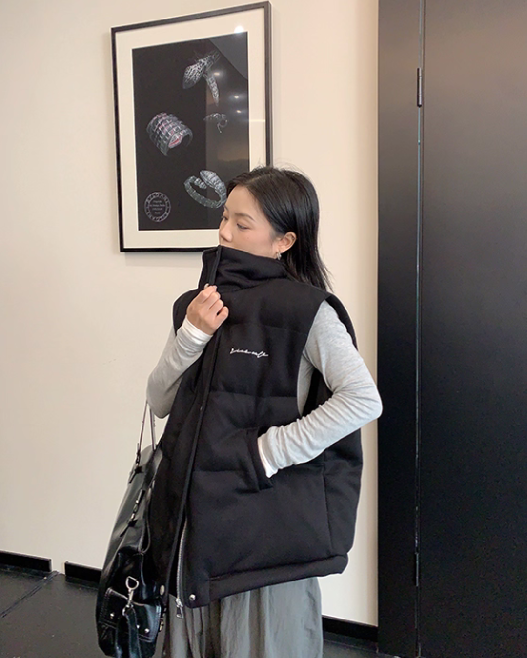 Stand Collar Cotton Down Vest YLS1012