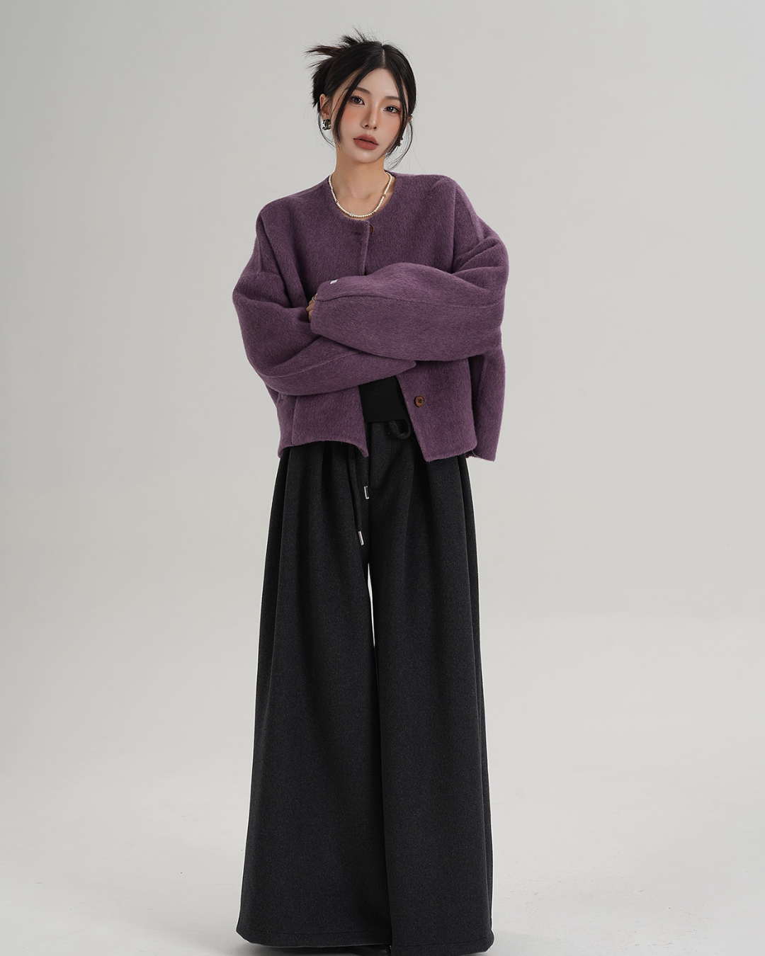 Crew Neck Knit Cardigan SRS0369