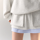 Retro Preppy Collar Sweat Tops / Mini Skirt ASG0009