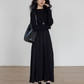 Mock Neck Top Docking Flare Skirt VAS0183