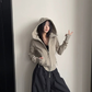 High-Neck Hooded Zip-Up Hoodie YLS1057