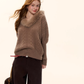 Fur Collar Cable Knit Top ASG0077