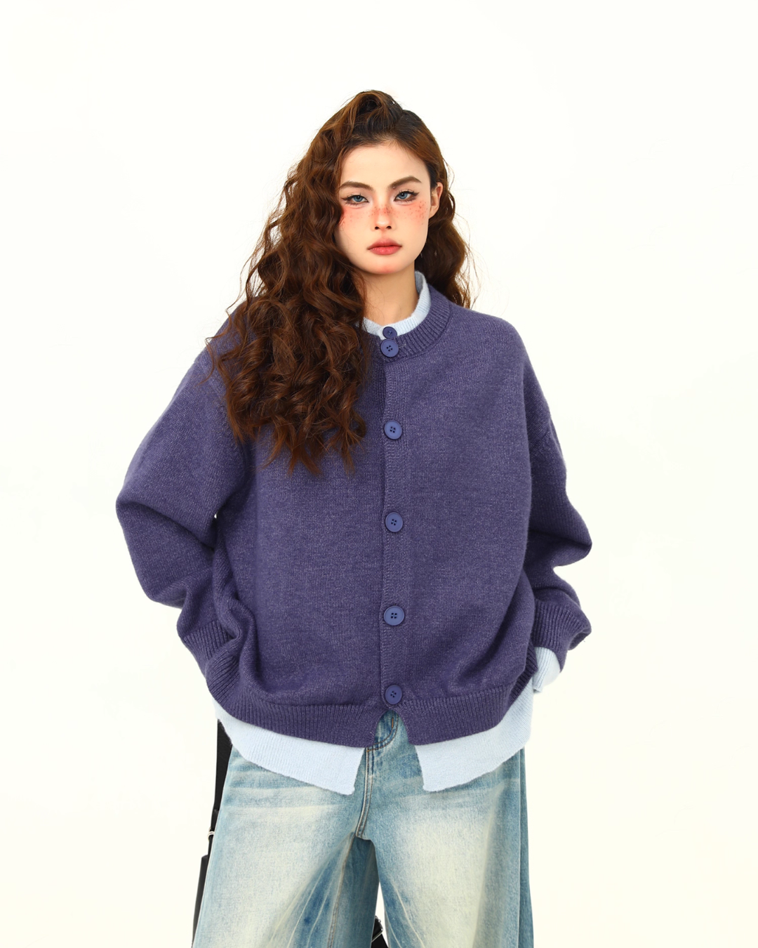 Round Neck Knit Cardigan WDZ0035