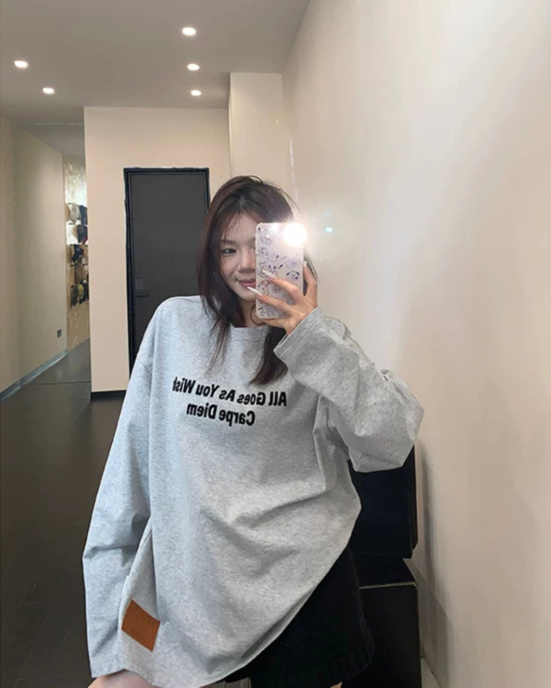 Logo Oversized Long-Sleeve T-Shirt YLS1061