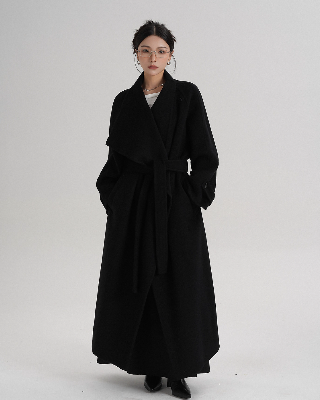 Tie Waist Wool Coat SRS0362