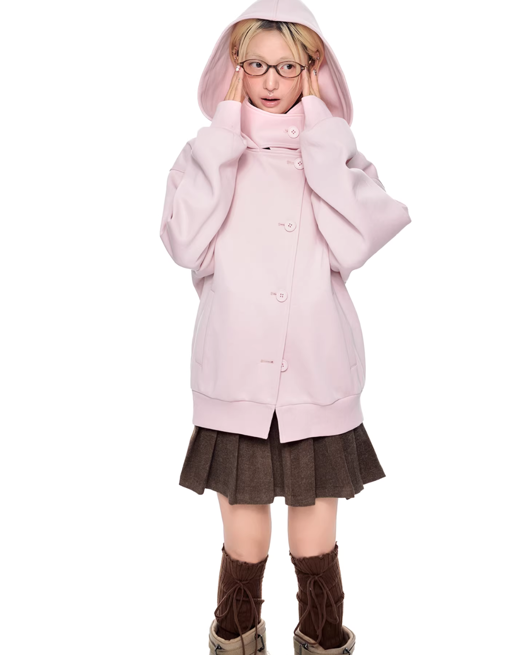 Short Wool Hooded Coat EZK0102
