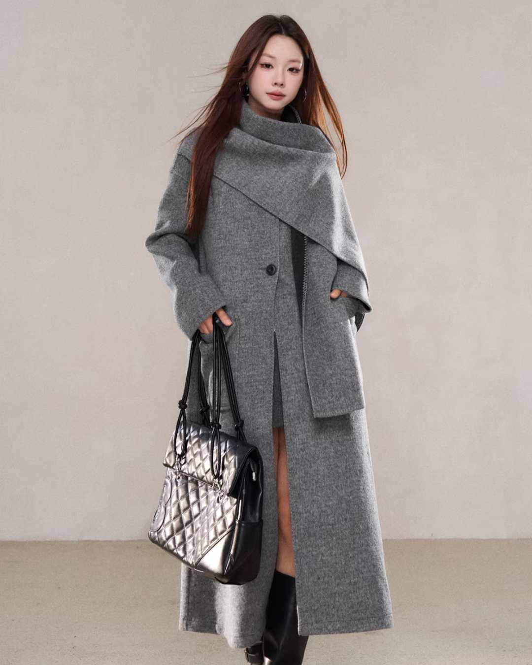 Scarf Collar Wool Coat WDB0004