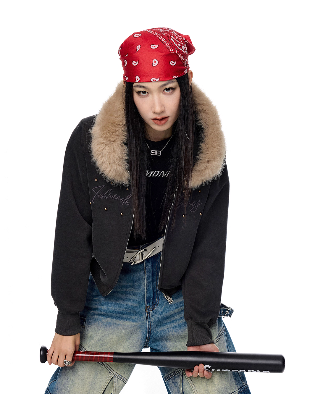Fur Hood Zip Hoodie ICM0093