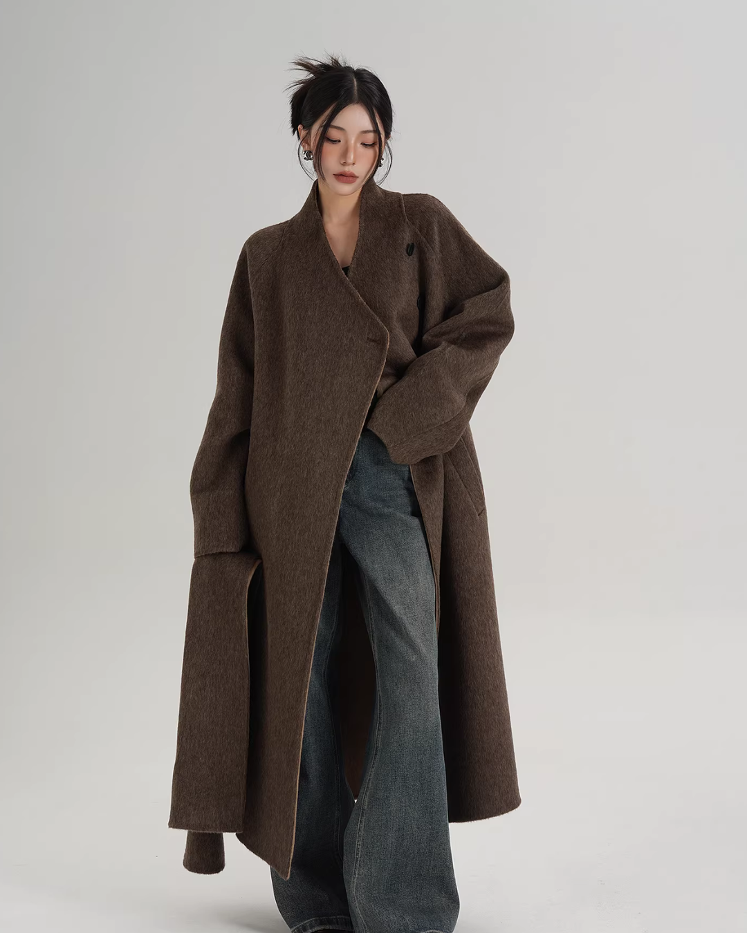 Scarf Design Long Wool Coat SRS0409