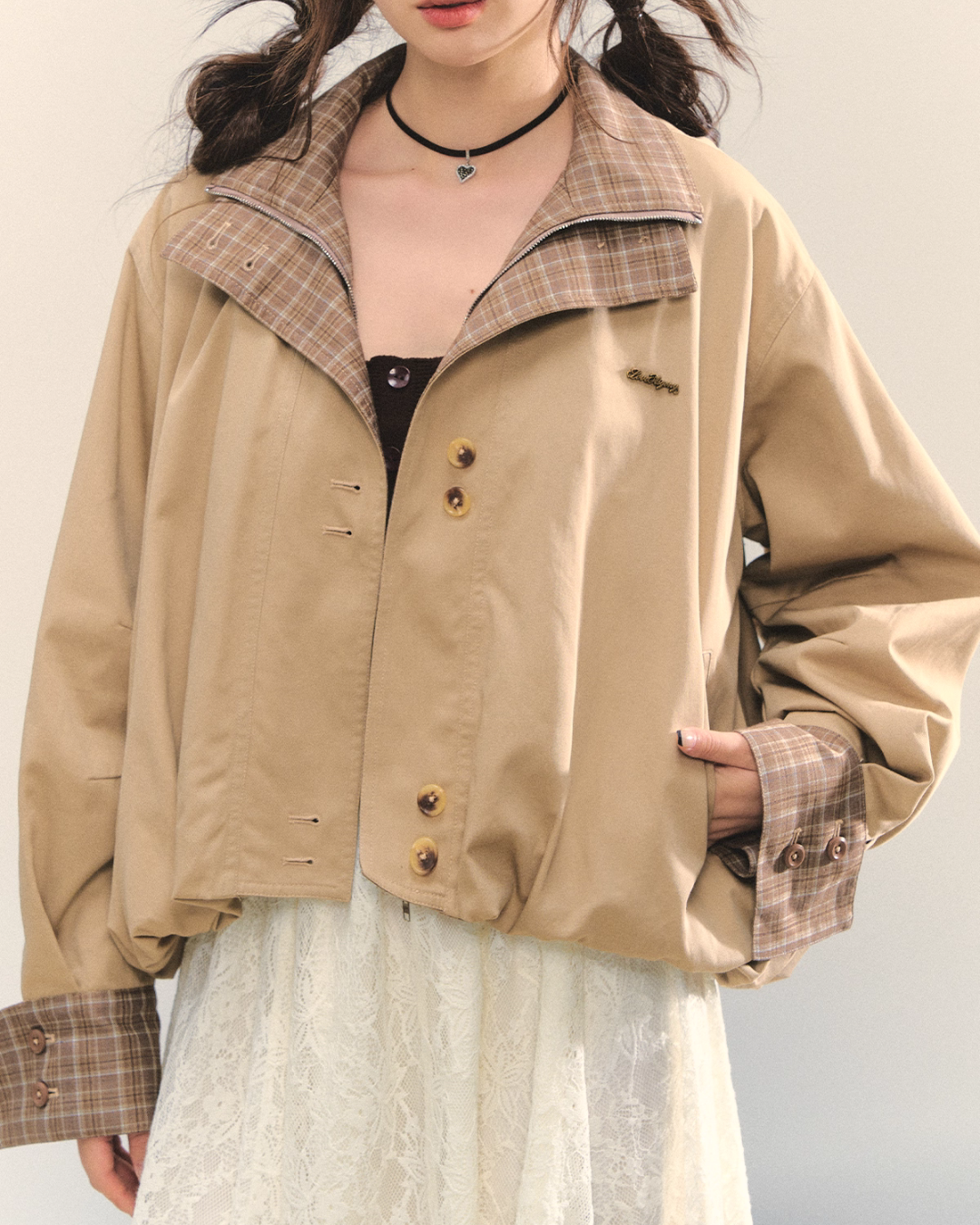 Retro Casual Khaki Jacket / Long-Sleeve Top ASG0052