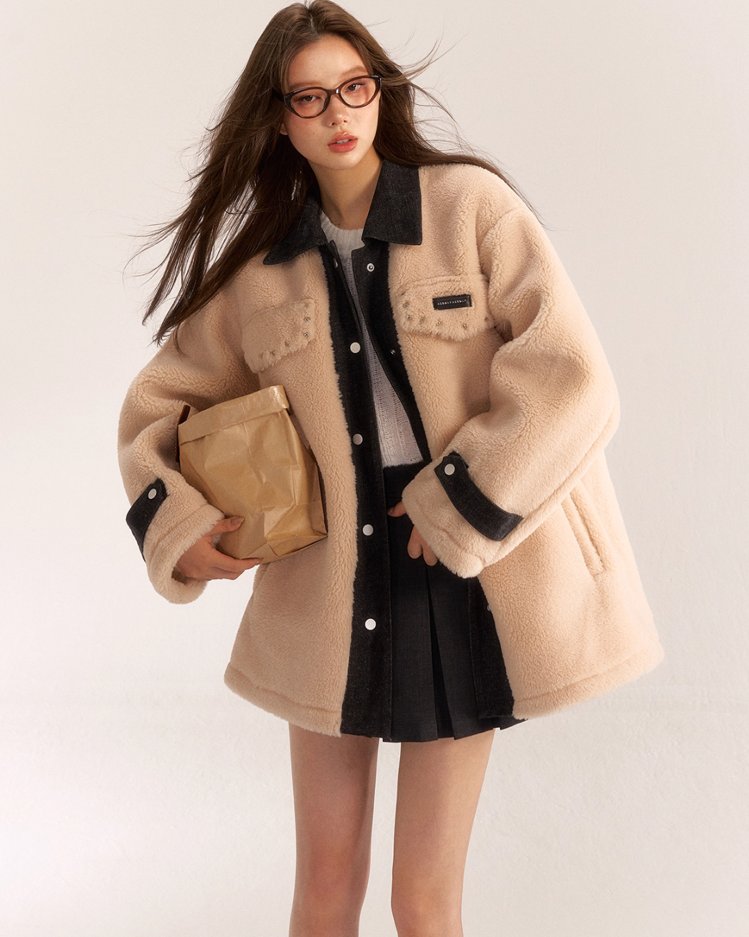 Denim Shearling Casual Coat  ASG0050