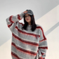 Border Shaggy Knit Tops YLS0713