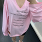 V-Neck Print Long Sleeve T-Shirt  YLS1044