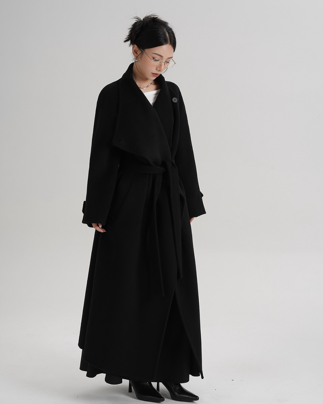 Tie Waist Wool Coat SRS0362