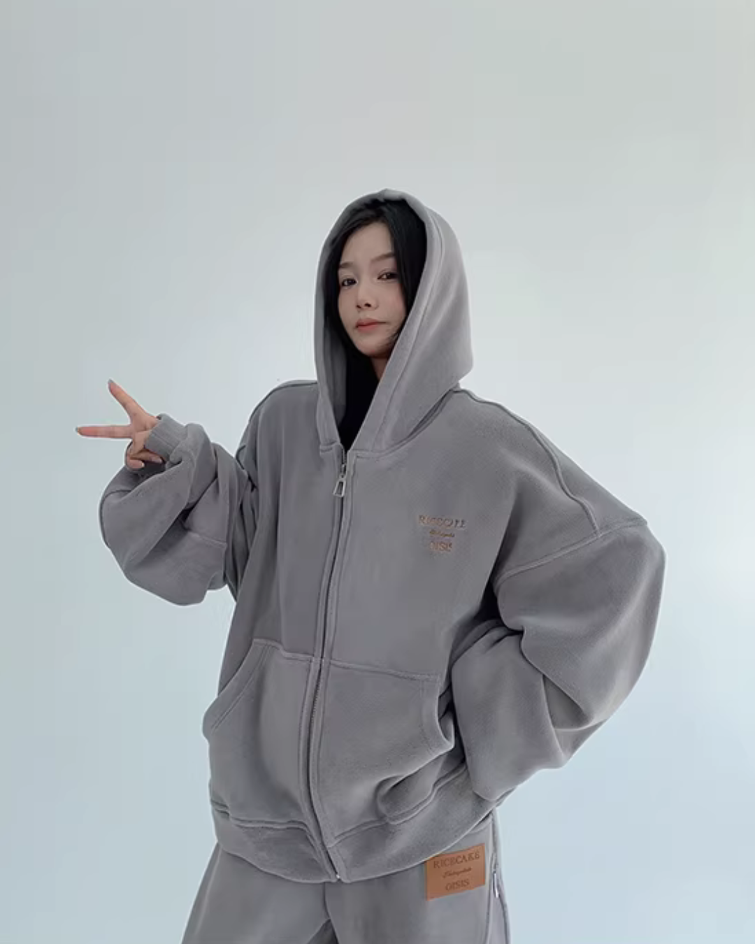 Fleece Zip-Up Hoodie / Fleece Wide Pants YLS1016