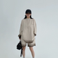 Gradient Loose Long Sleeve Top / Half Pants YLS0885