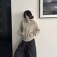 High-Neck Hooded Zip-Up Hoodie YLS1057