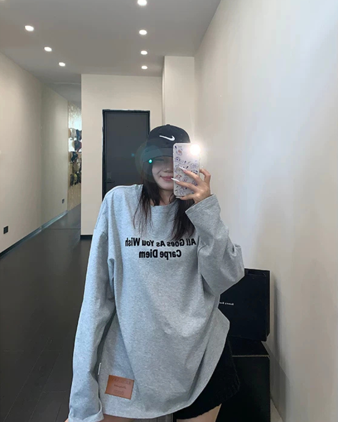 Logo Oversized Long-Sleeve T-Shirt YLS1061