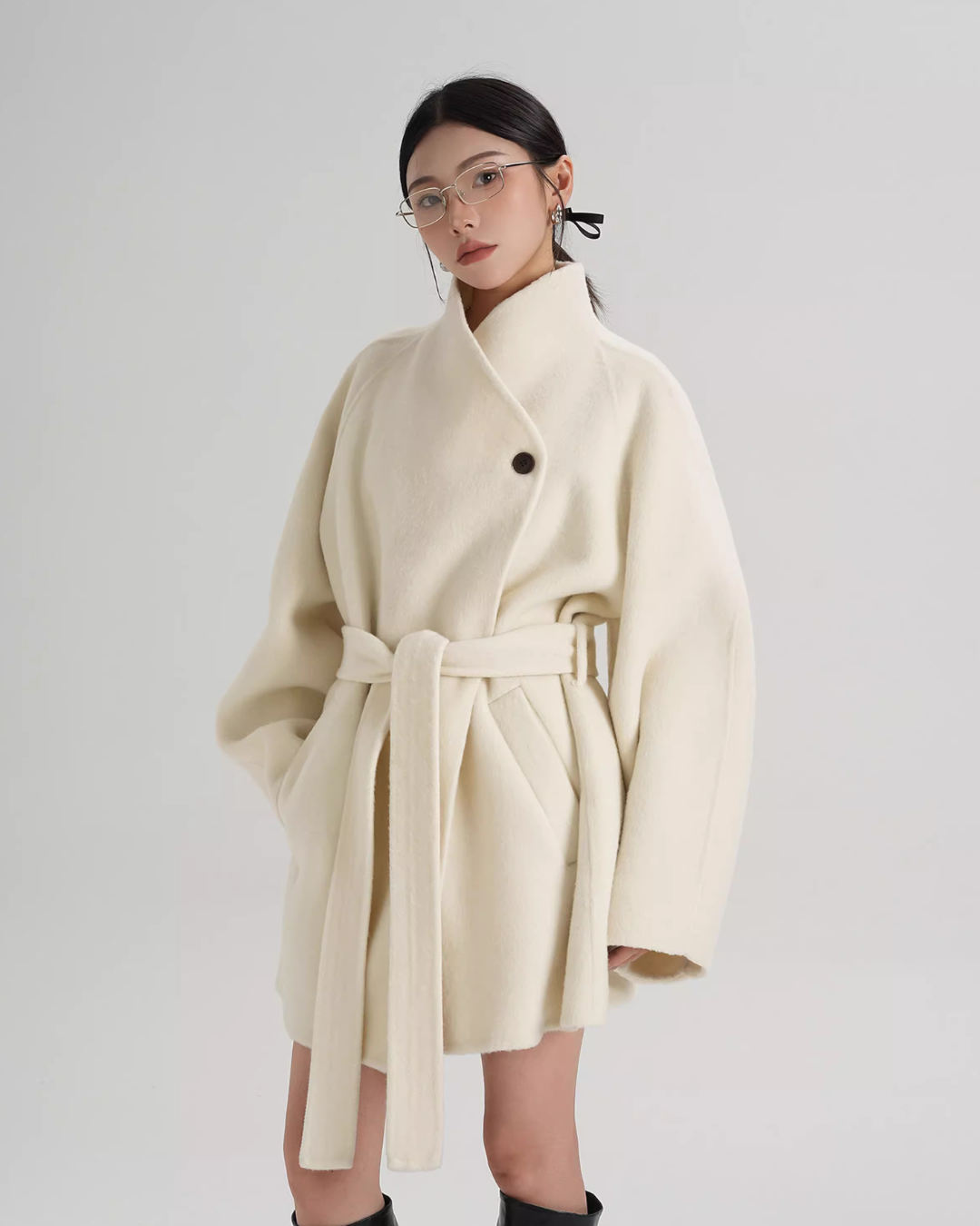 Stand Collar Mid-Length Coat SRS0355