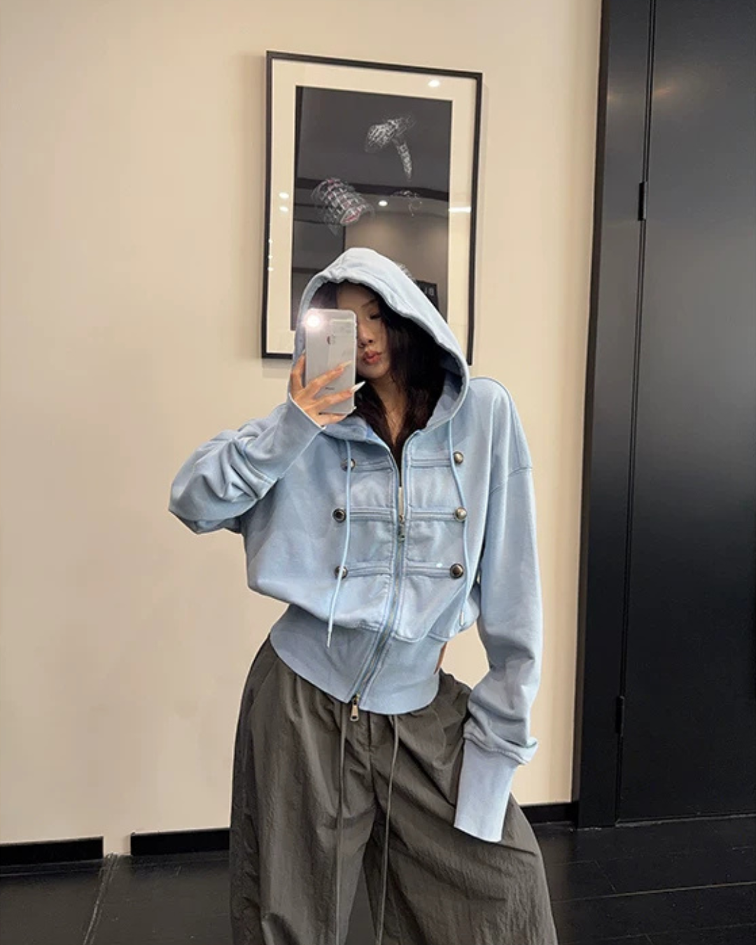 Napoleon-Style Zip-Up Hoodie YLS1071