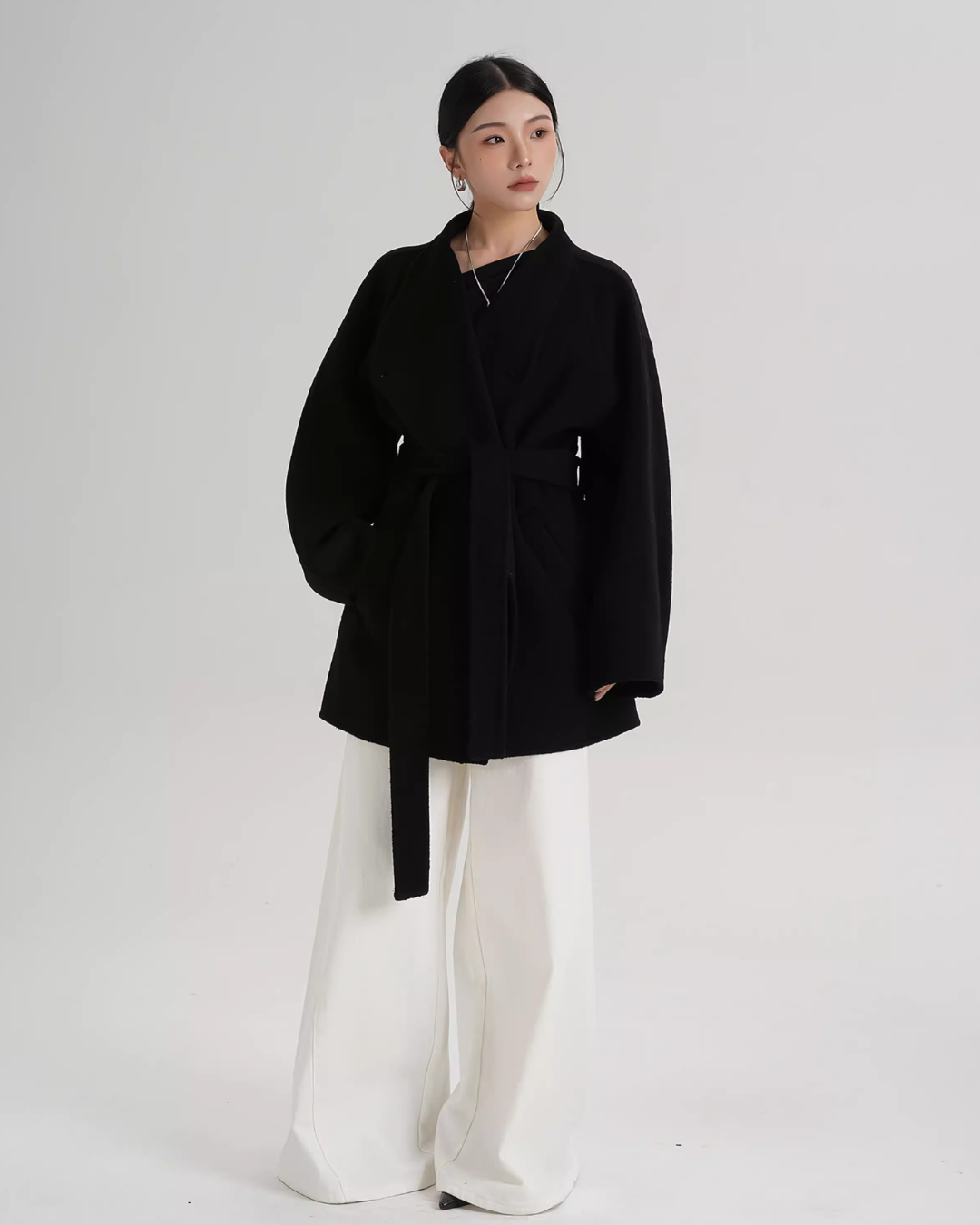 Mid Length Belted Wool Coat SRS0363