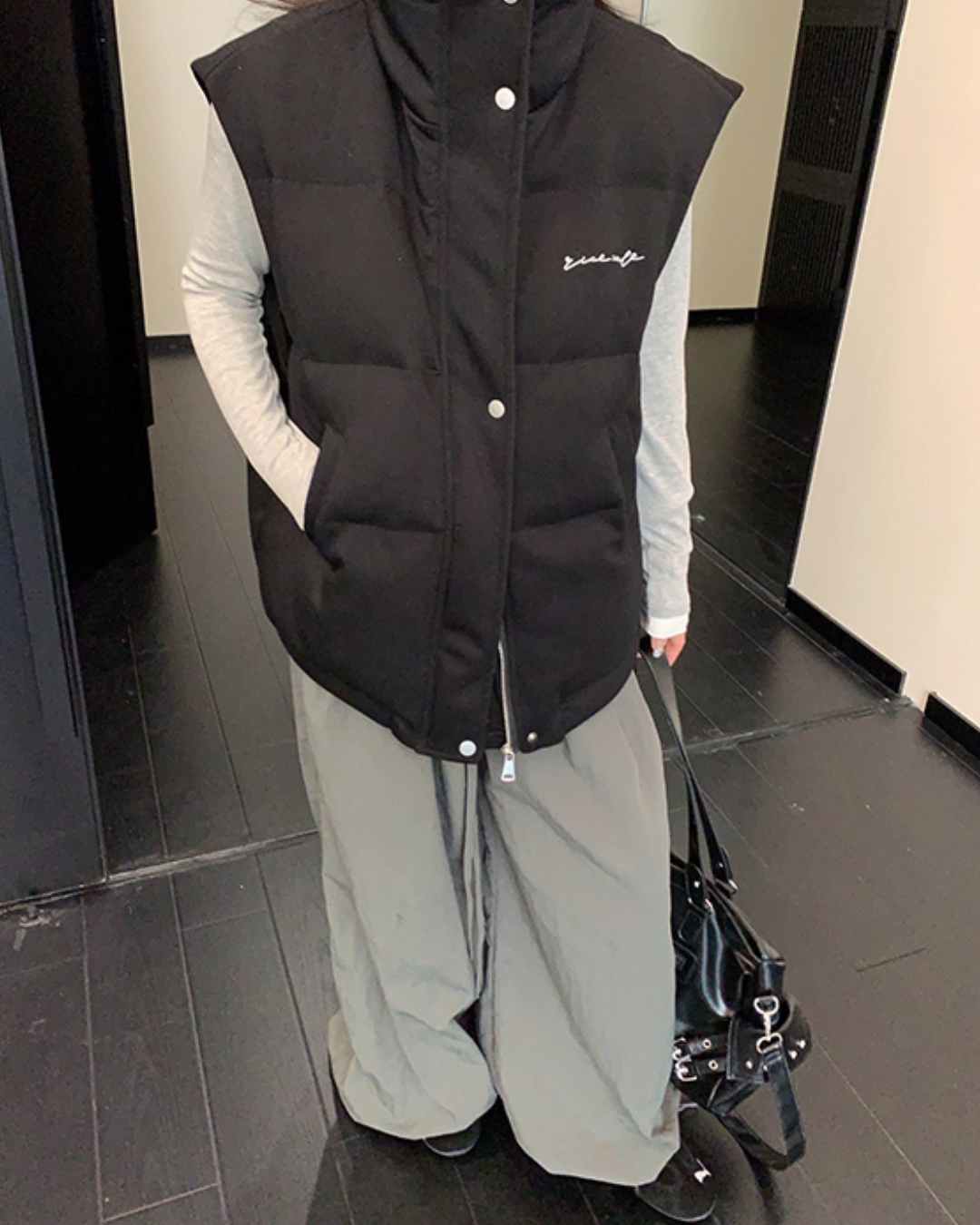 Stand Collar Cotton Down Vest YLS1012