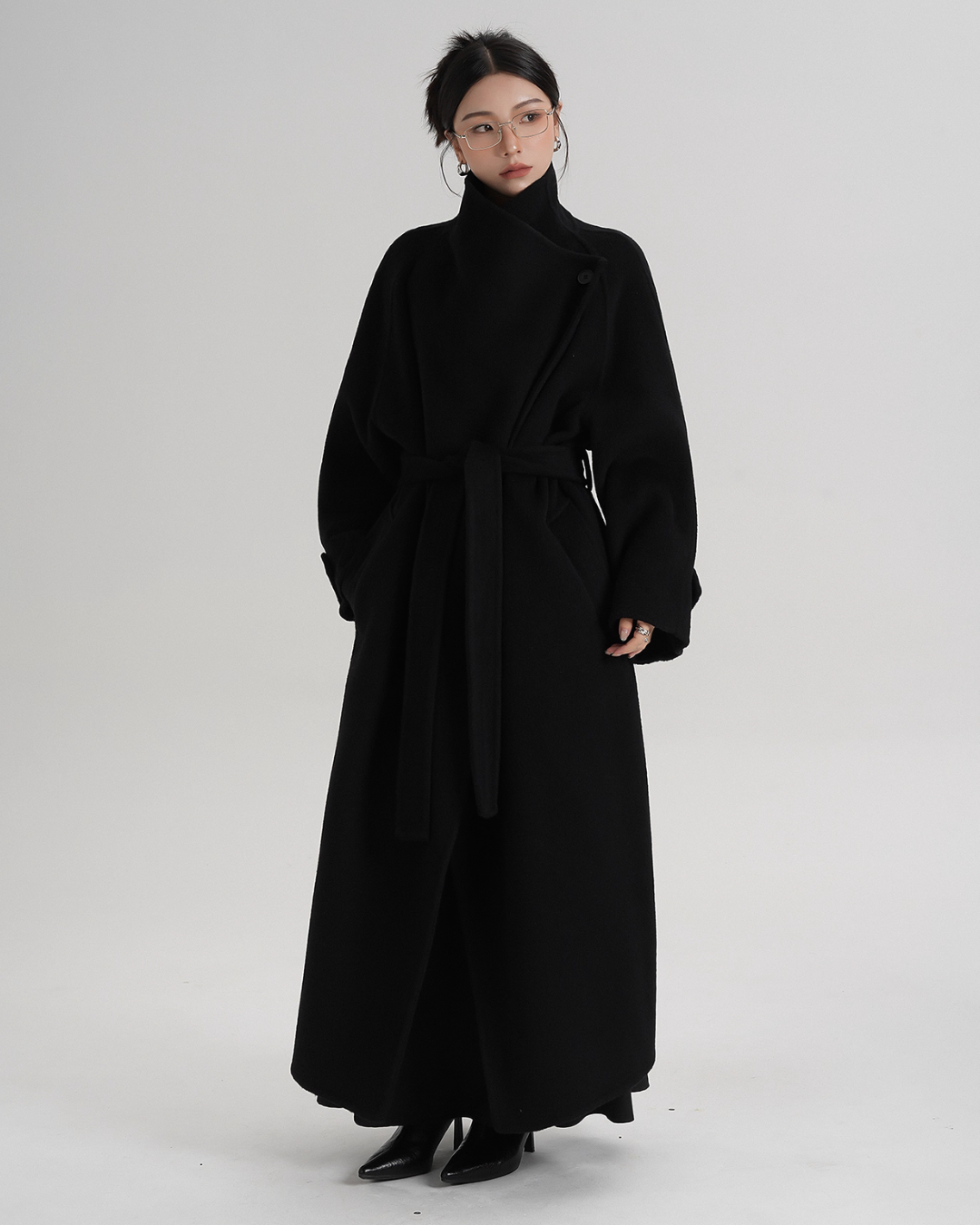 Tie Waist Wool Coat SRS0362