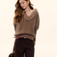 Fur Collar Cable Knit Top ASG0077