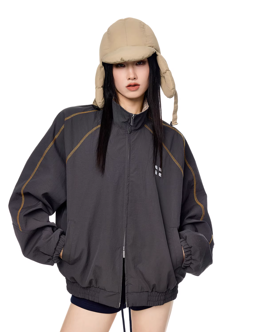 Double Zip Nylon Jacket ICM0086